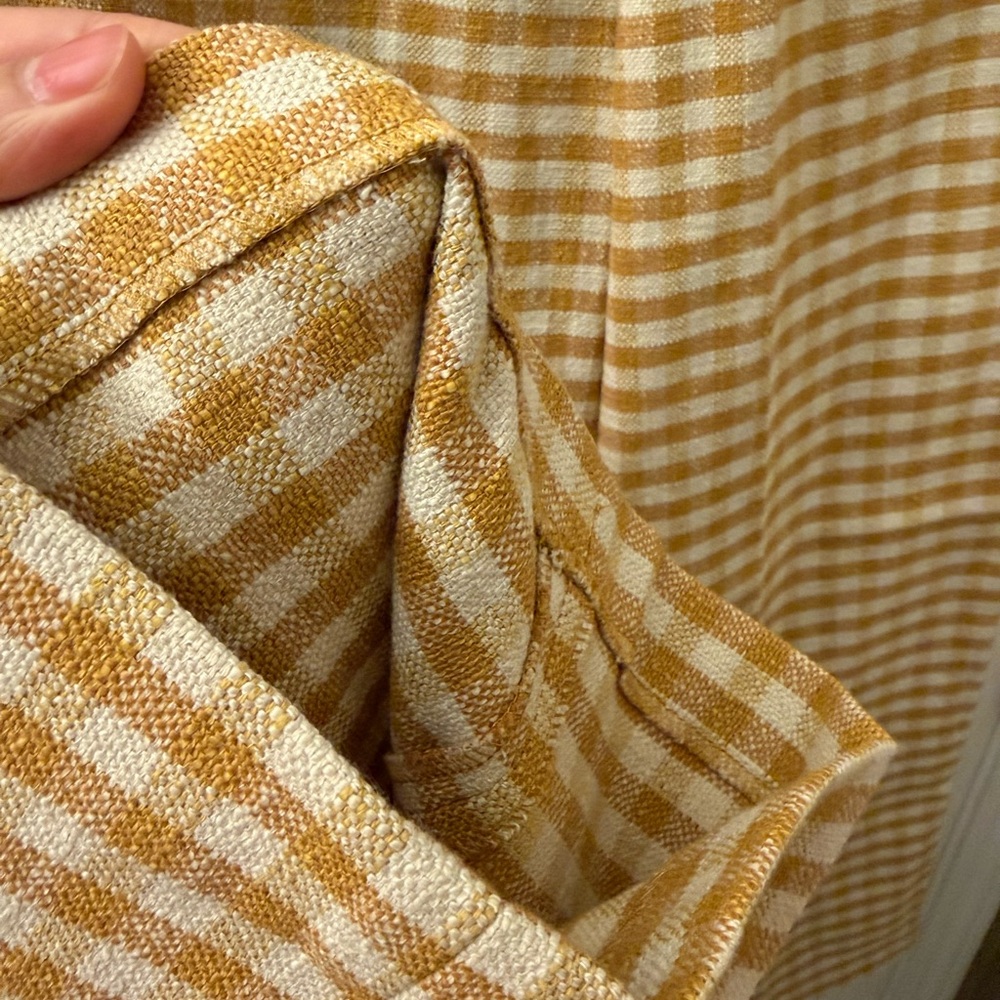 Sezane Martin crop trousers in an ochre check pattern - Picture 7 of 11